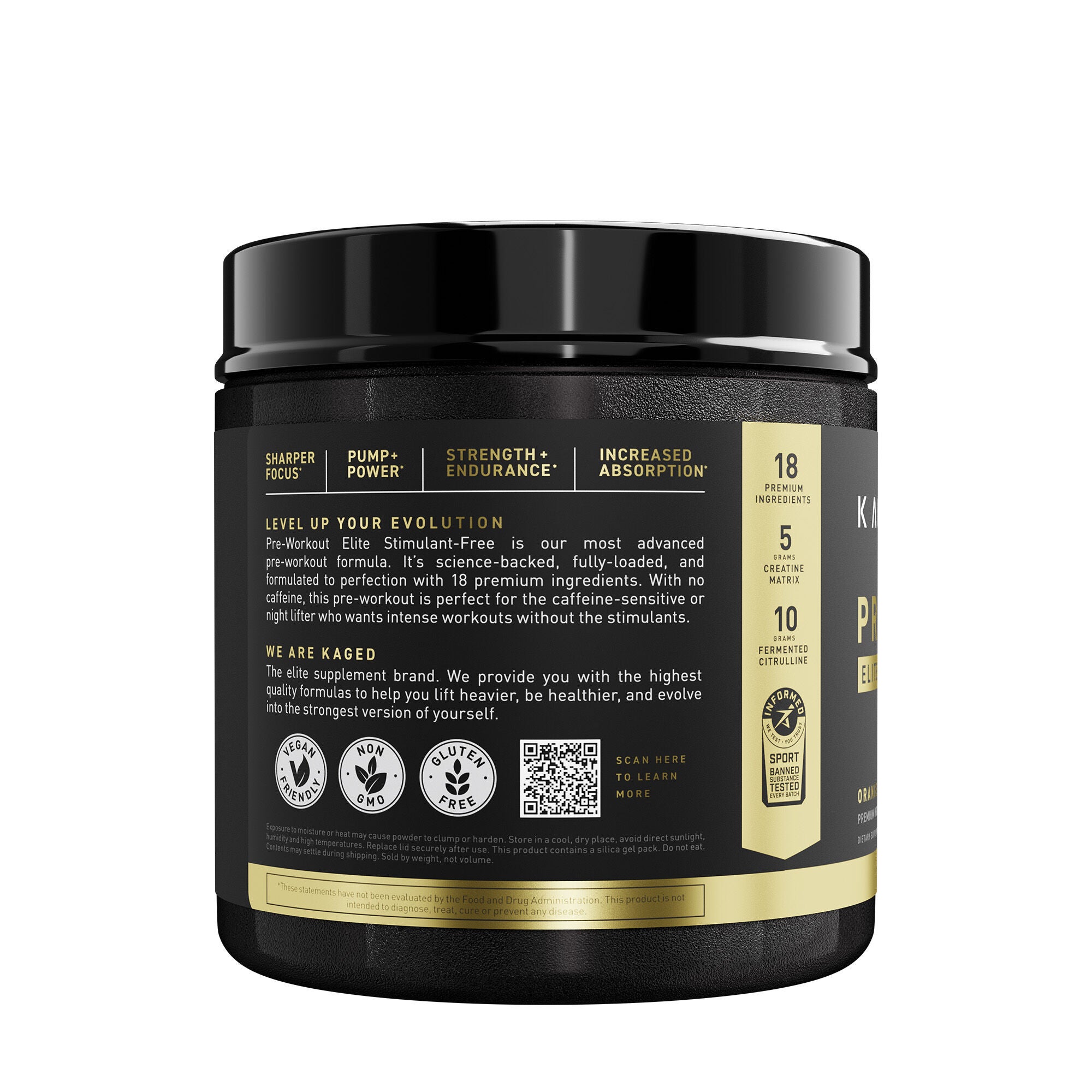 Elite Series: Stim Free Pre-Workout - Orange Mango&nbsp;(20 servings)  | GNC